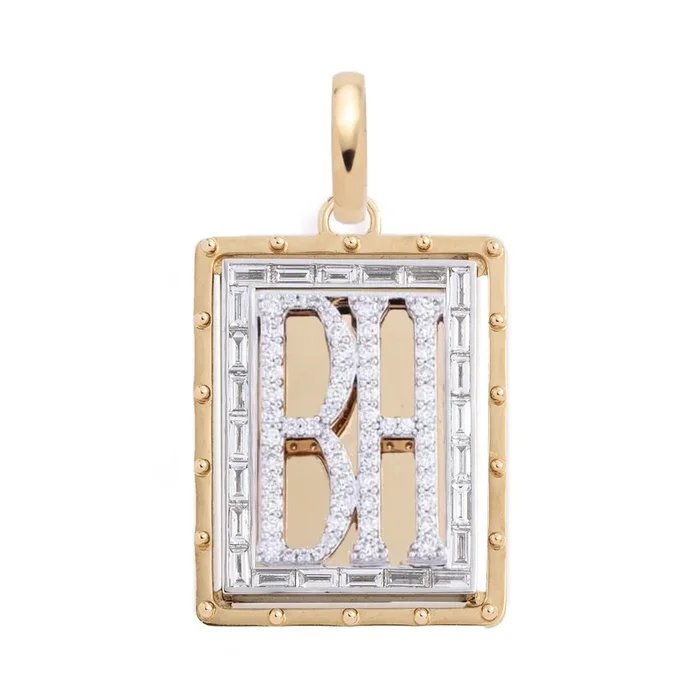 Lovestruck Pierced Large Custom Diamond Pendant : in Yellow Gold with an Annex Link