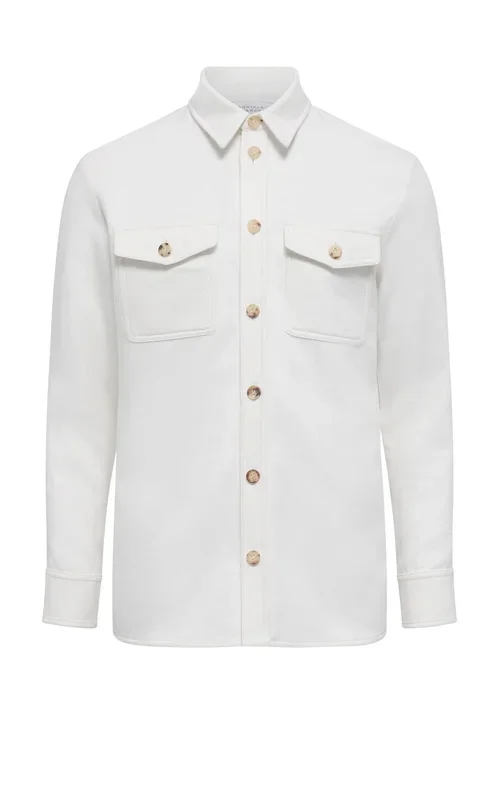 Lucas Overshirt in Ivory Winter Silk