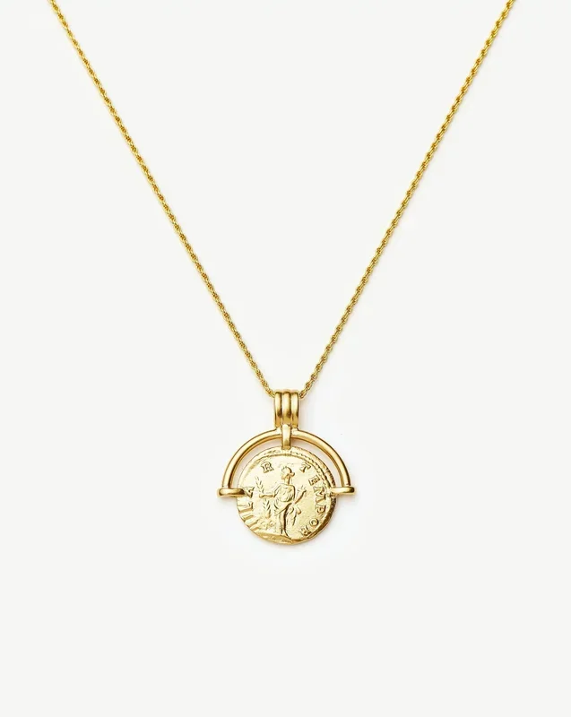 Lucy Williams Long Engravable Roman Arc Coin Necklace