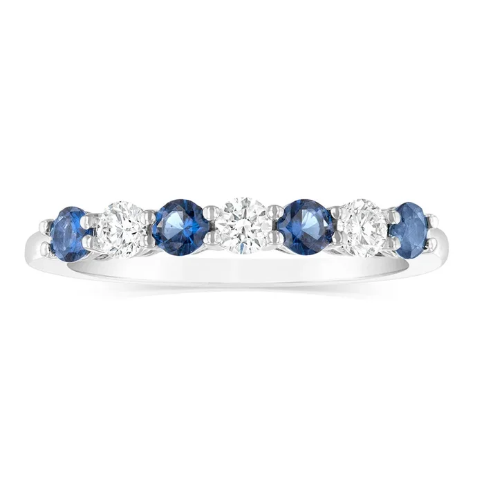 Luminesce Lab Grown 1/4 Carat Diamonds 4 Created Sapphire Sterling in Silver