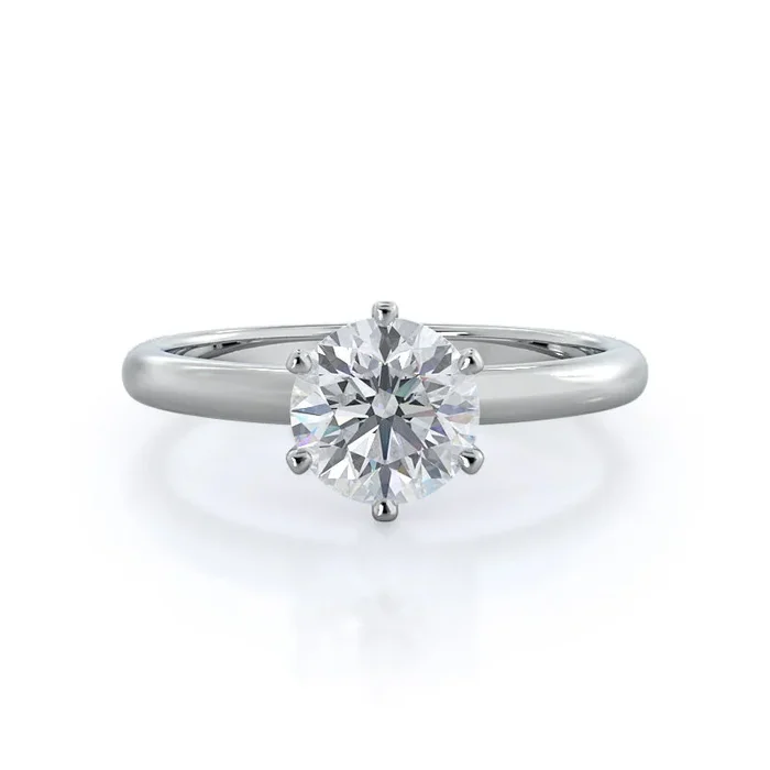 Luminous Six Prong Solitaire Lab Diamond Ring