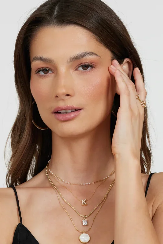 LUX Slide Initial Necklace Letter M
