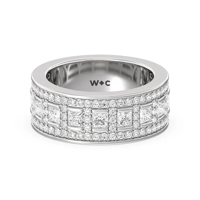 Luxe Princess Cut Diamond Halo Anniversary Ring