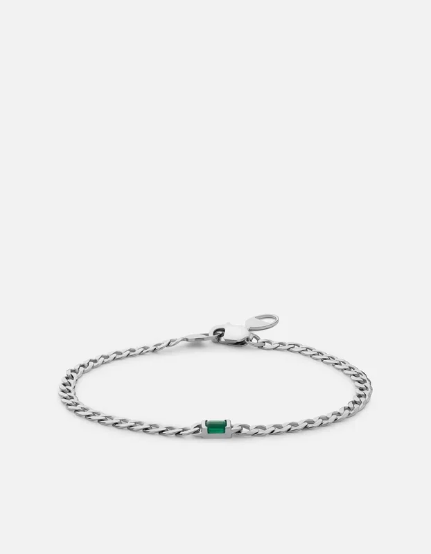 Lyra Agate Chain Bracelet, Sterling Silver