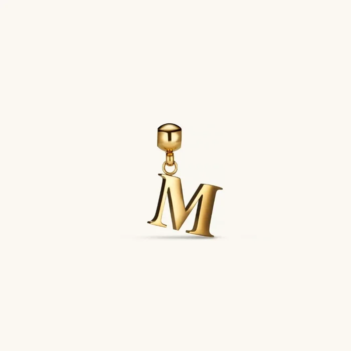M Classic Initial Charm Gold