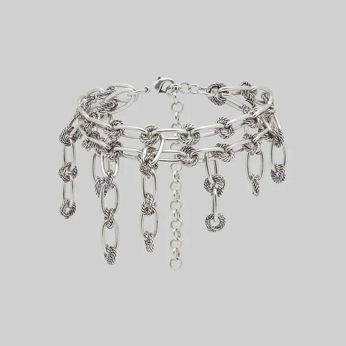 MABEL. Twisted Rope Chain Bracelet – Silver