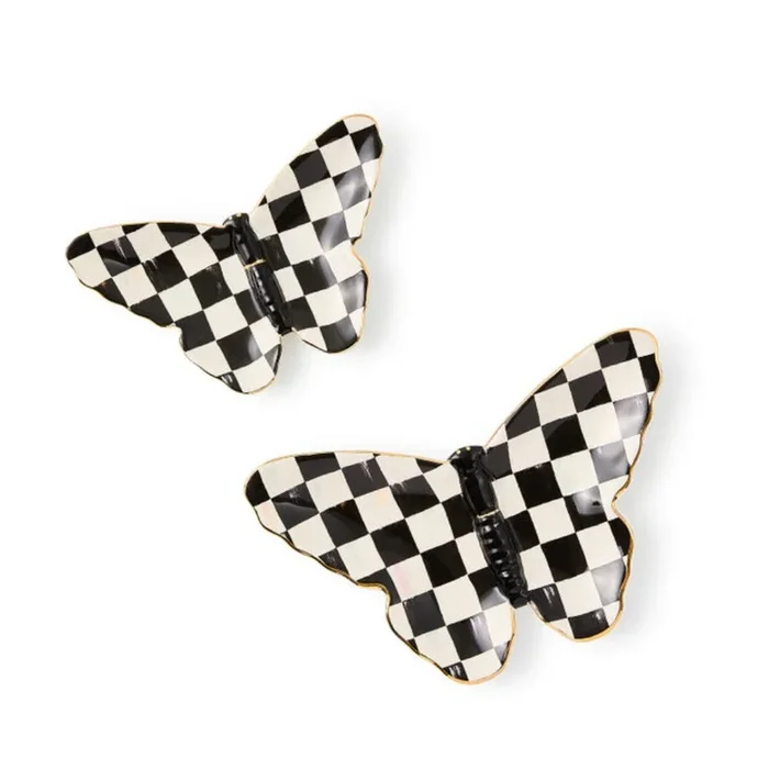MacKenzie-Childs Courtly Butterfly Trinket Dishes – Set of 2