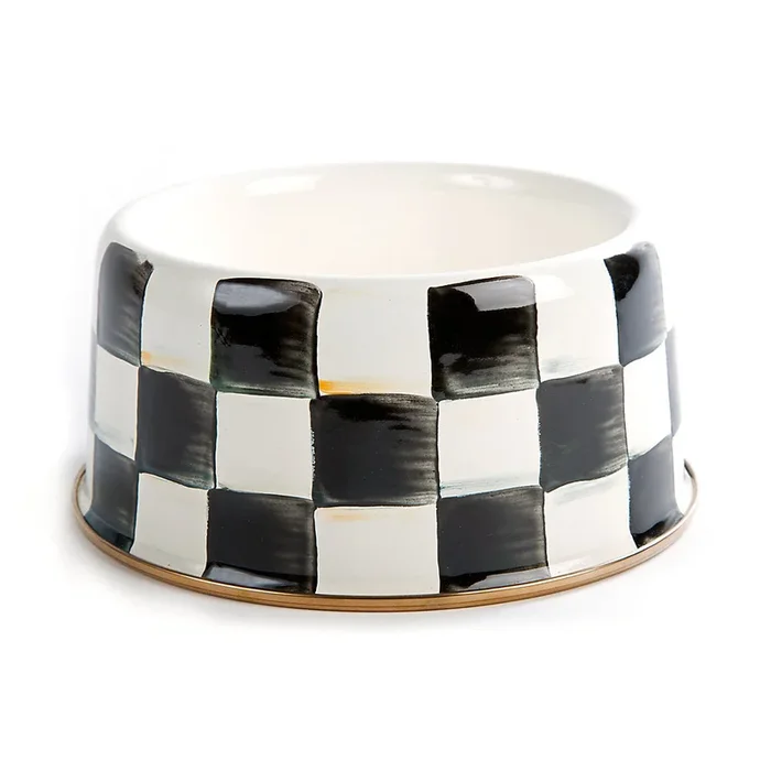 MacKenzie-Childs Courtly Check Enamel Pet Dish