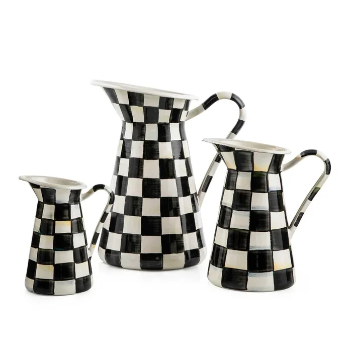 MacKenzie-Childs Courtly Check Enamel Practical Pitcher