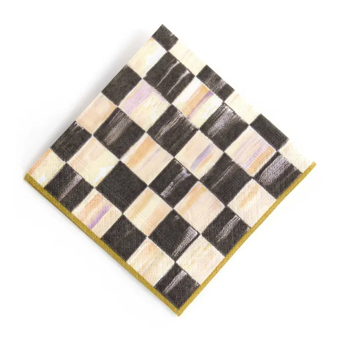 MacKenzie-Childs Courtly Check Paper Napkins – Cocktail – Gold