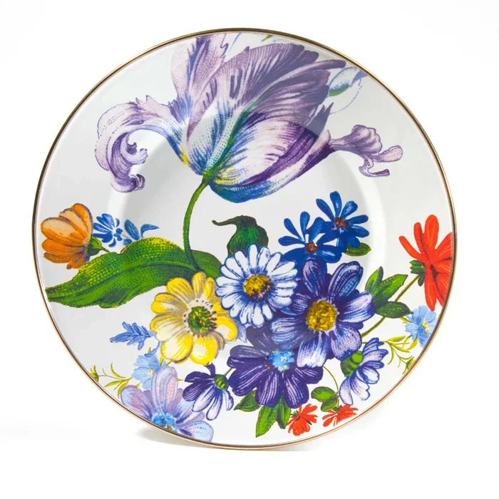 MacKenzie-Childs Flower Market Dinner Plate – White