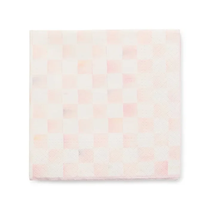 Mackenzie-Childs Rosy Check Cocktail Paper Napkins