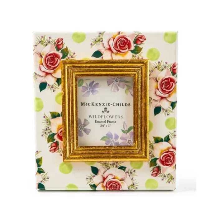 MacKenzie-Childs Wildflowers Enamel 2.5″ x 3″ Frame – Green