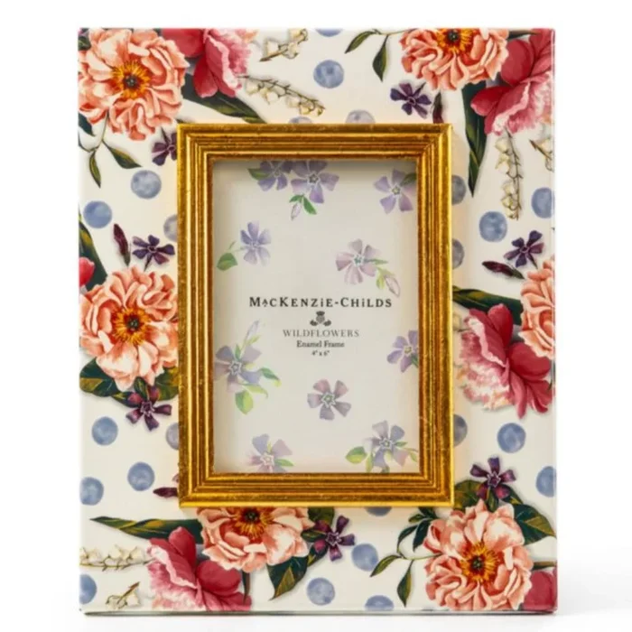 MacKenzie-Childs Wildflowers Enamel 4″ x 6″ Frame – Blue