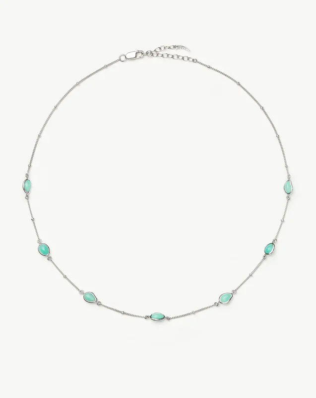 Magma Gemstone Charm Choker | Sterling Silver/Amazonite