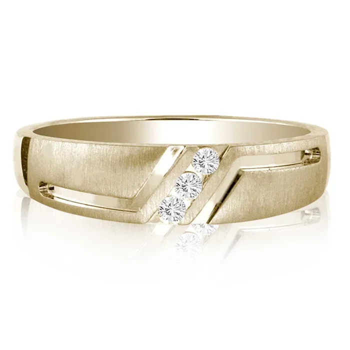 Magnifcnet 14K 0.10CT Diamond MEN’S BAND