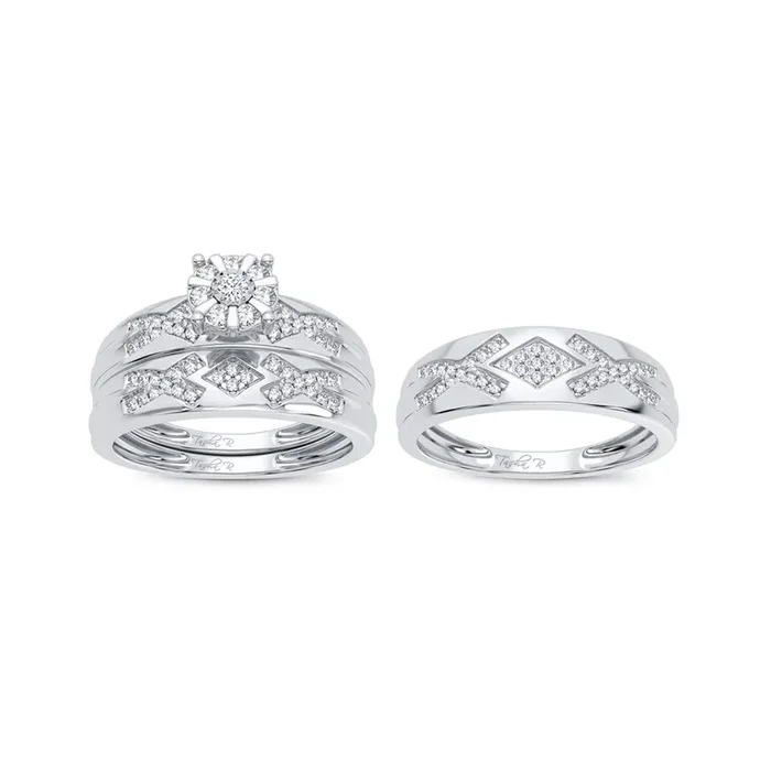 Magnifcnet 14K 0.33CT Diamond Trio Set