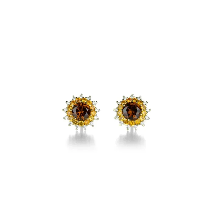 Mali and Mandarin Garnet Pinpoint Studs