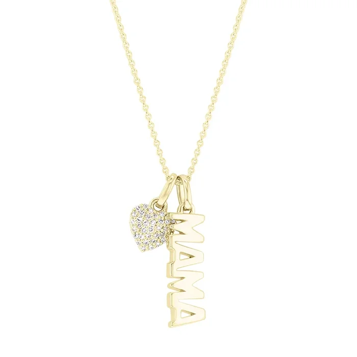 Mama Diamond Charm Necklace