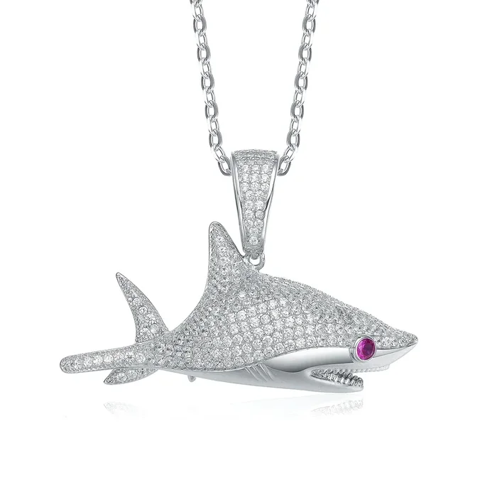 Marceline Ice Out Shark Pendant Necklace