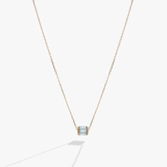 March Birthstone Precious Pendant Necklace