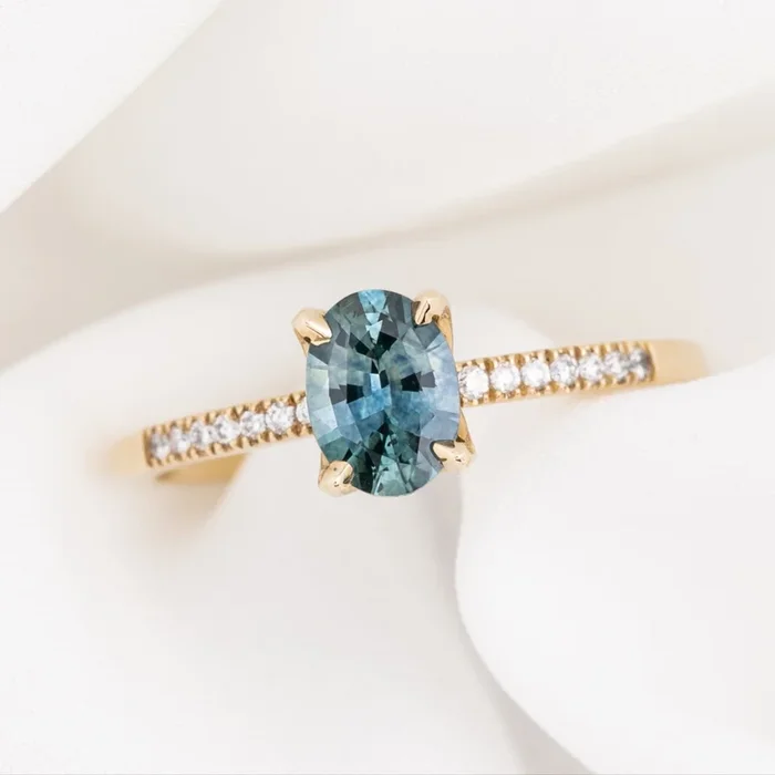 Maria Ring, 0.82ct Blue Montana Sapphire