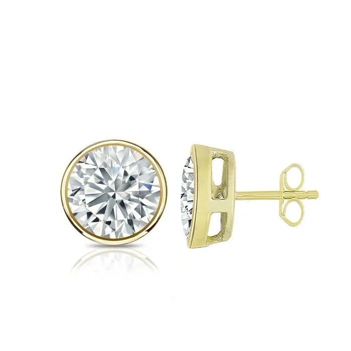 Marie Golden Round Stud Couture Earrings