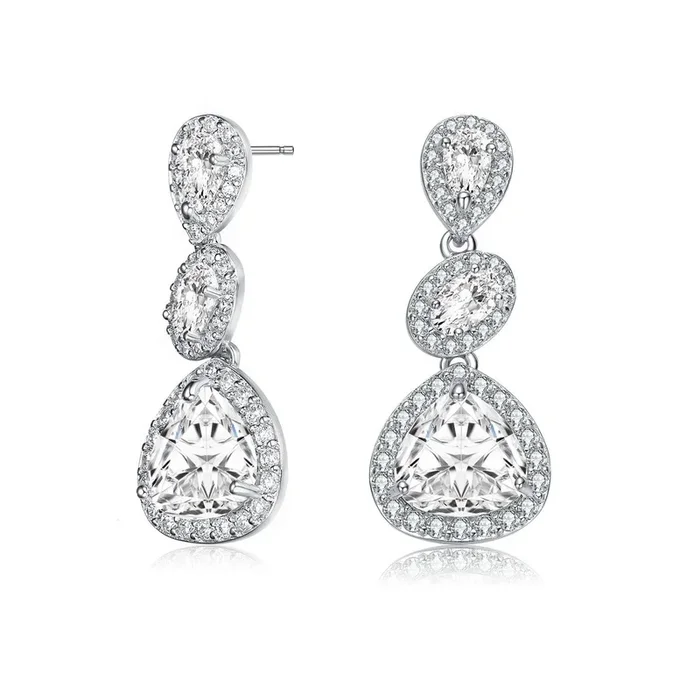 Marie Triple Halo Drop Earrings
