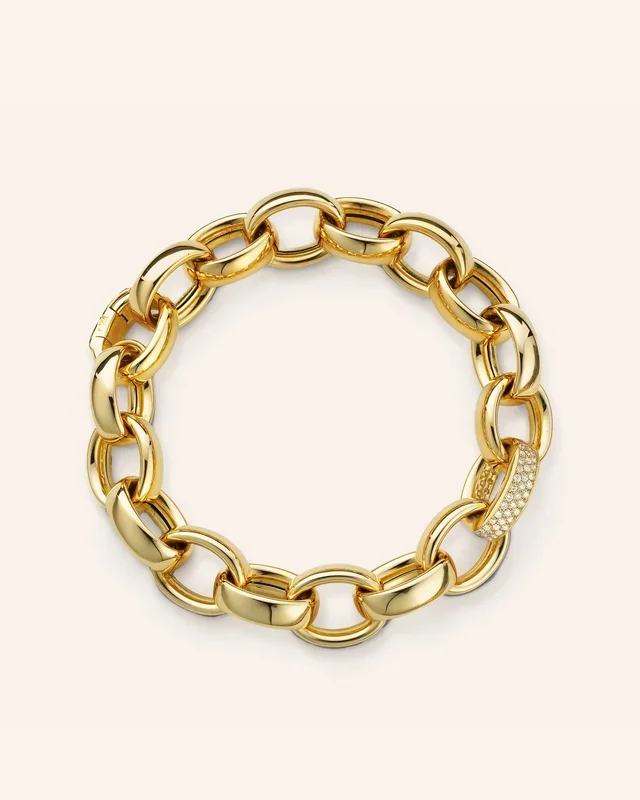 Marilyn Pavé Diamond Link Chain in 18K Yellow Gold
