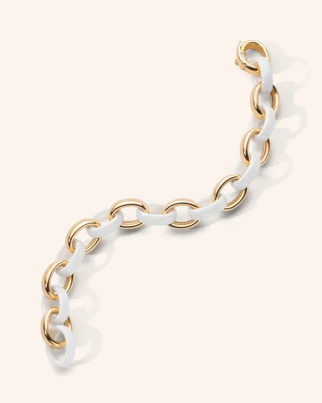 Marilyn White Ceramic Link Bracelet
