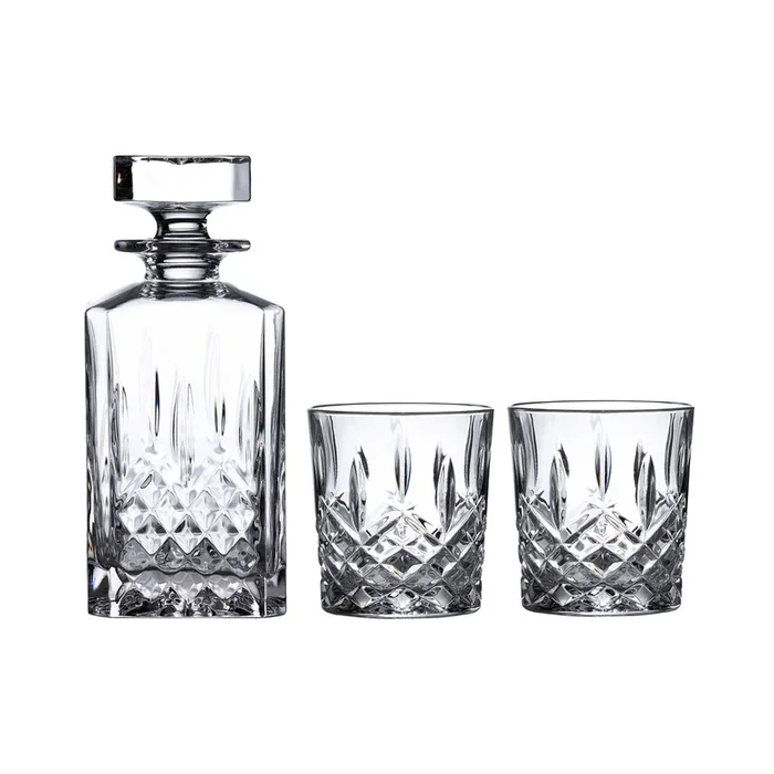 Markham Decanter & Set of 2 Double Old-Fashioned Glasses