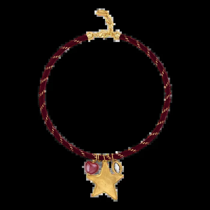 Maroon Heart Paracord Necklace