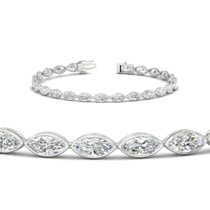 Marquise Cut Bezel Tennis Bracelet