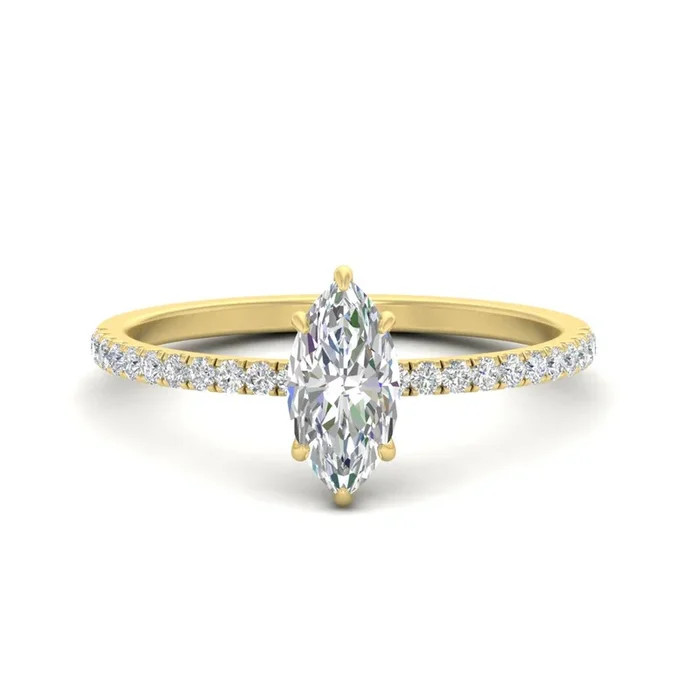 Marquise Cut Pave Underhalo engagement ring