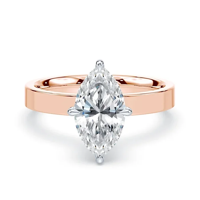 Marquise Hidden Halo Wide Solitaire