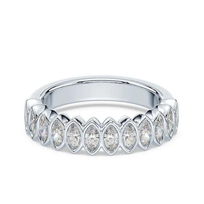 Marquise Lab Diamond Bezel Band