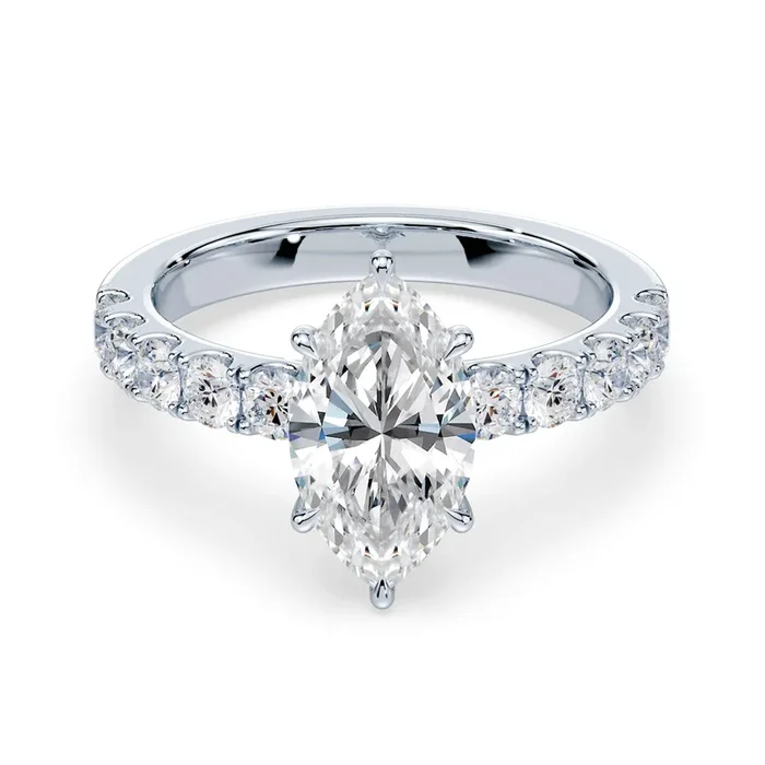 Marquise Low Hidden Halo Wide Pave