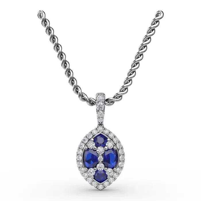 Marquise Sapphire & Diamond Pendant