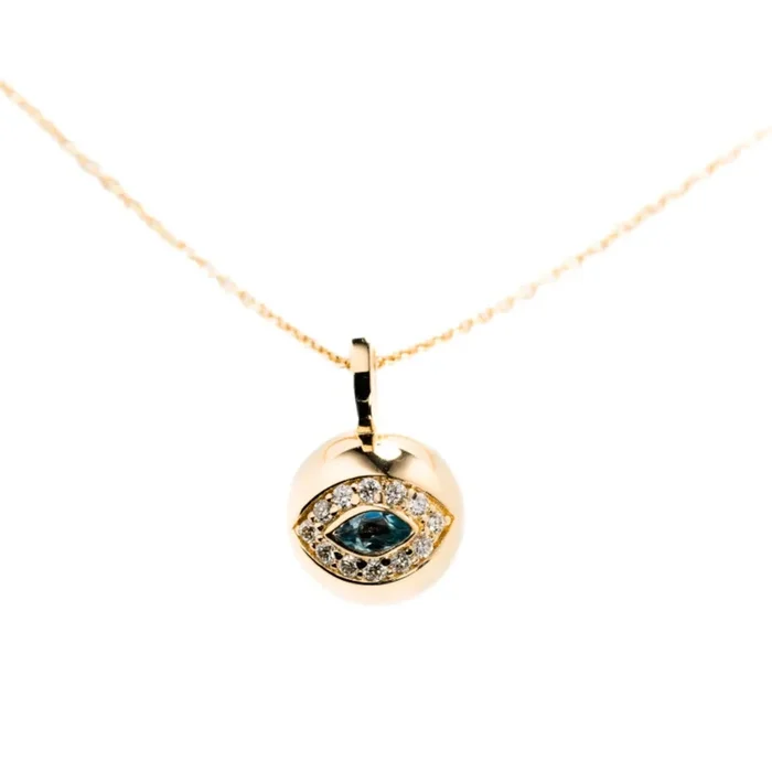 Marquise Sphere with Sapphire Eye Necklace