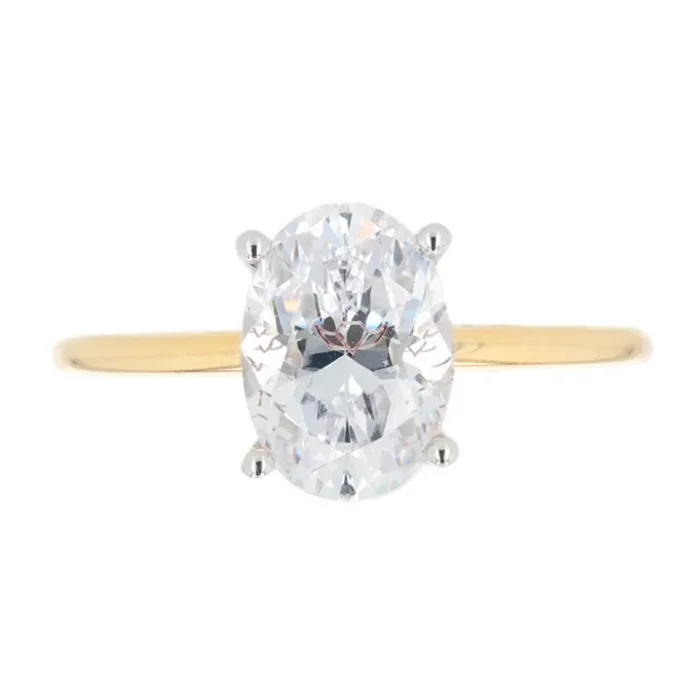 Martin Flyer 14k Gold Two-Tone Solitaire Hidden Halo Engagement Ring