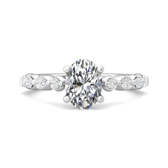 Martin Flyer Oval Engagement Ring Setting in Platinum (1/2ct tw)