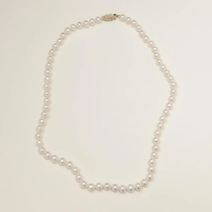 Mastoloni Cultured Freshwater Pearl Strand Necklace in 14kt Yellow Gold (6.5-7mm pearls)