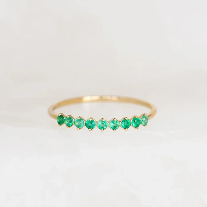 May Birthstone Ring 14k Gold – Green Chalcedony