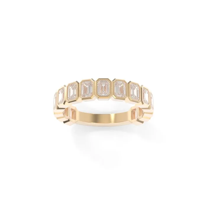 Maya Petite Bezel Emerald – 18k Champagne Gold