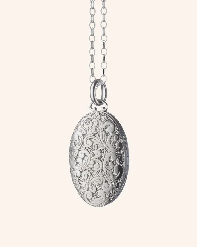 Medium Floral Locket Necklace