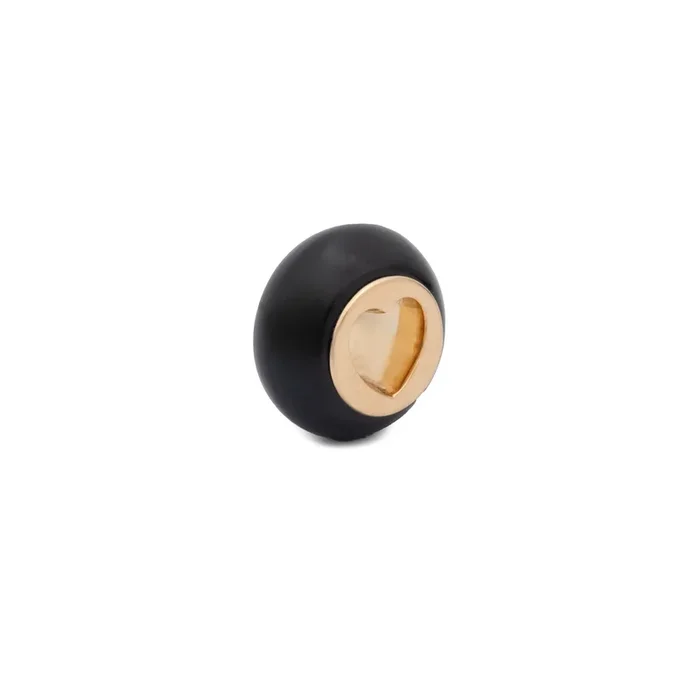 Medium Onyx Stone Heart Beat : in Yellow Gold
