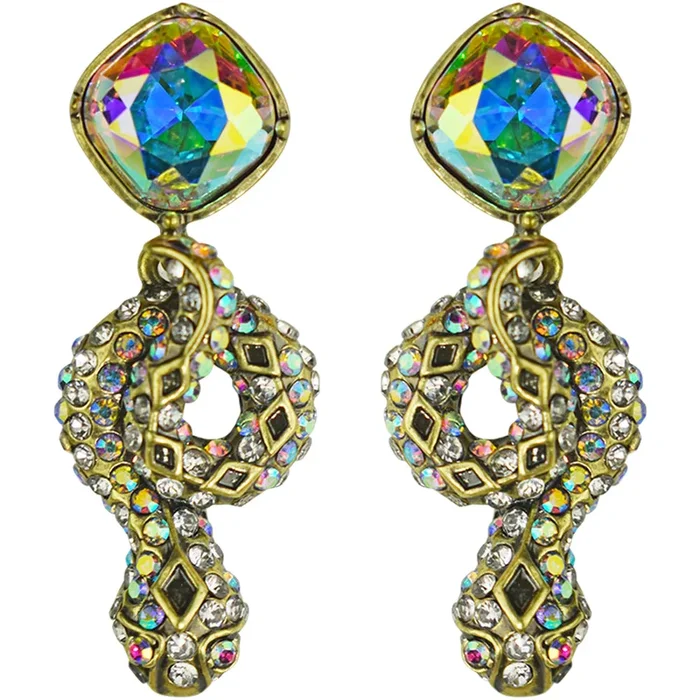Medusa Crystal Serpent Pierced Earrings