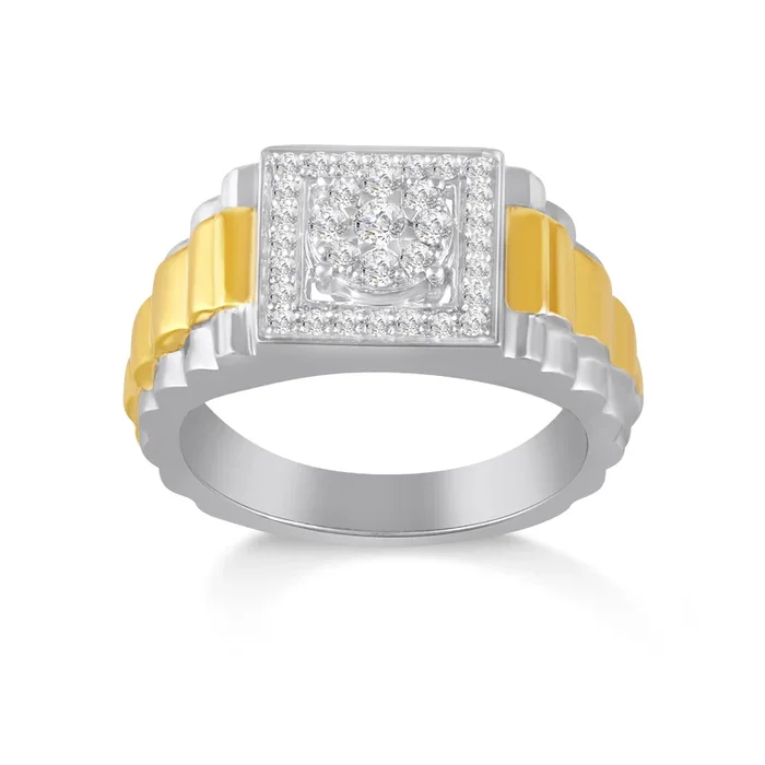 Men’s 1/2ctw Lab Grown Diamond Two-Tone Ring