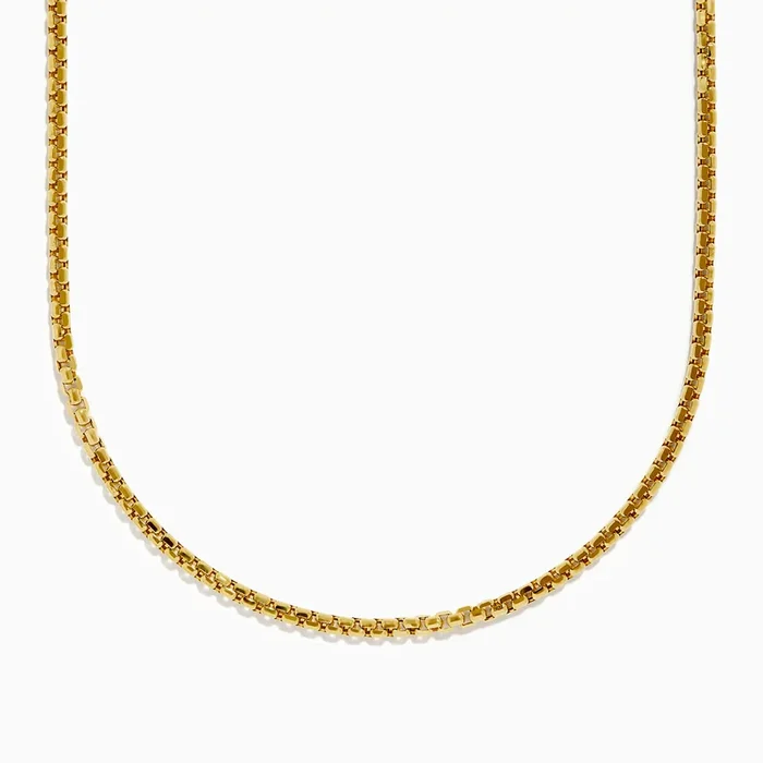 Men’s 14K Yellow Gold 22″ Hollow Box Chain