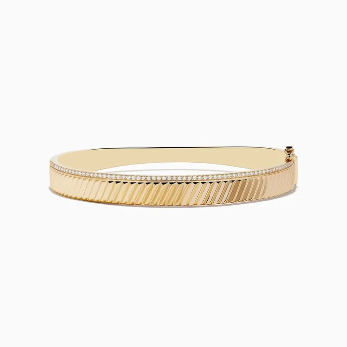 Men’s 14K Yellow Gold Diamond Bangle 0.51 TCW